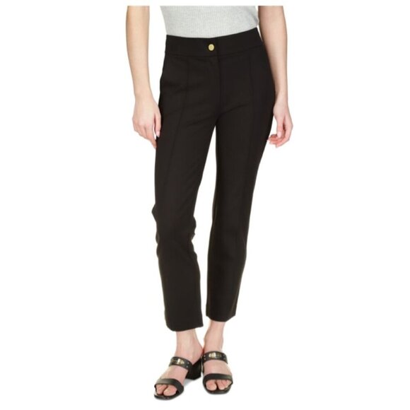 Michael Michael Kors Women's High-Rise Ponte Pintuck Pants PETITE Small Black - Picture 2 of 11